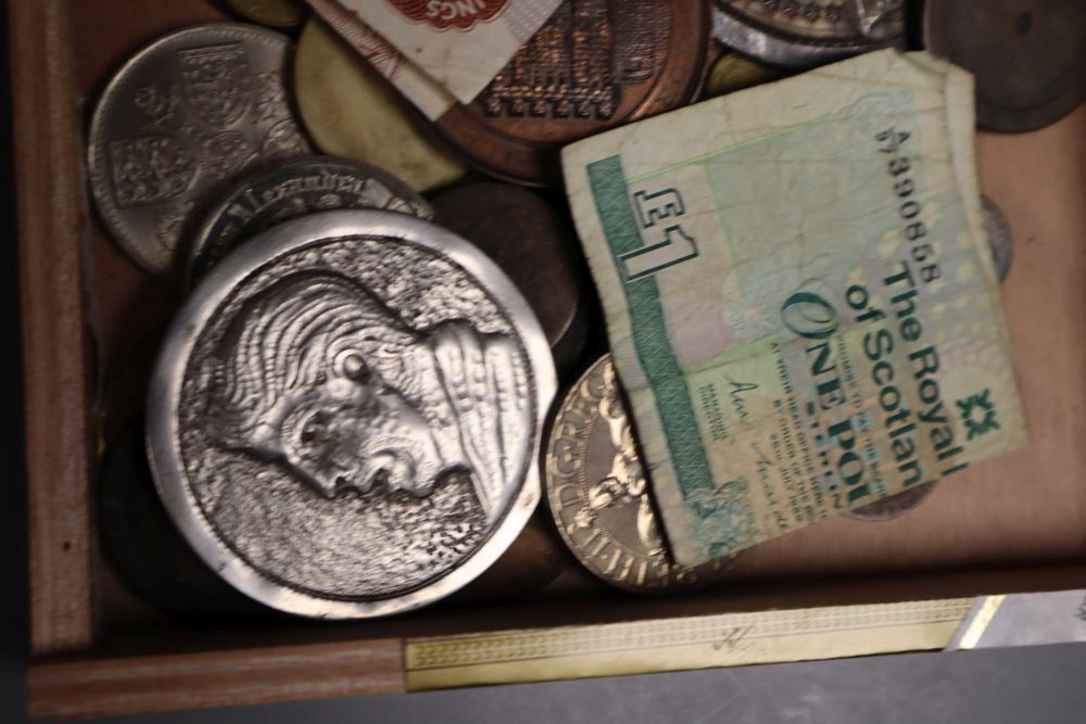 A group of 19th century medal and coins